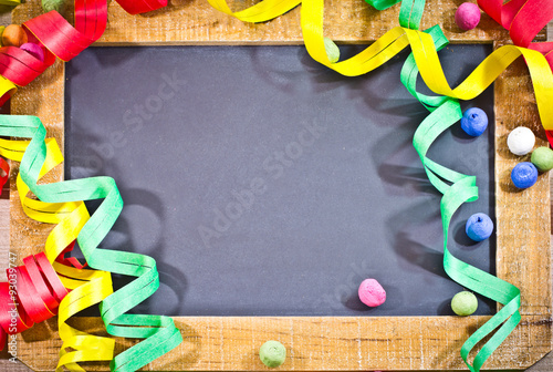 virgin slate with decoration of happy new year theme