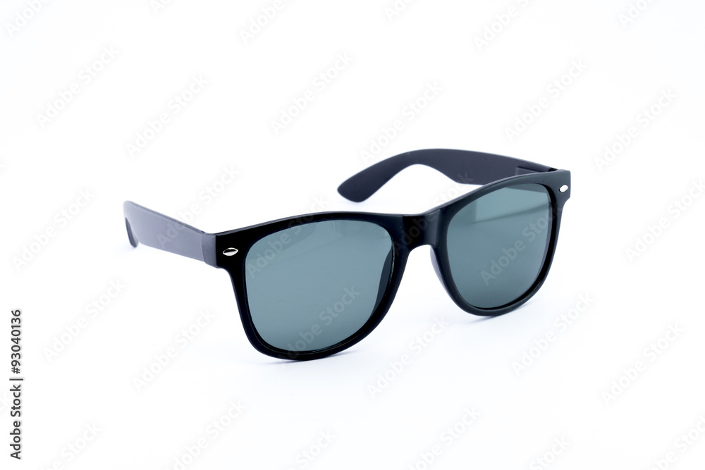 Black glasses to improve eyesight isolated on white background