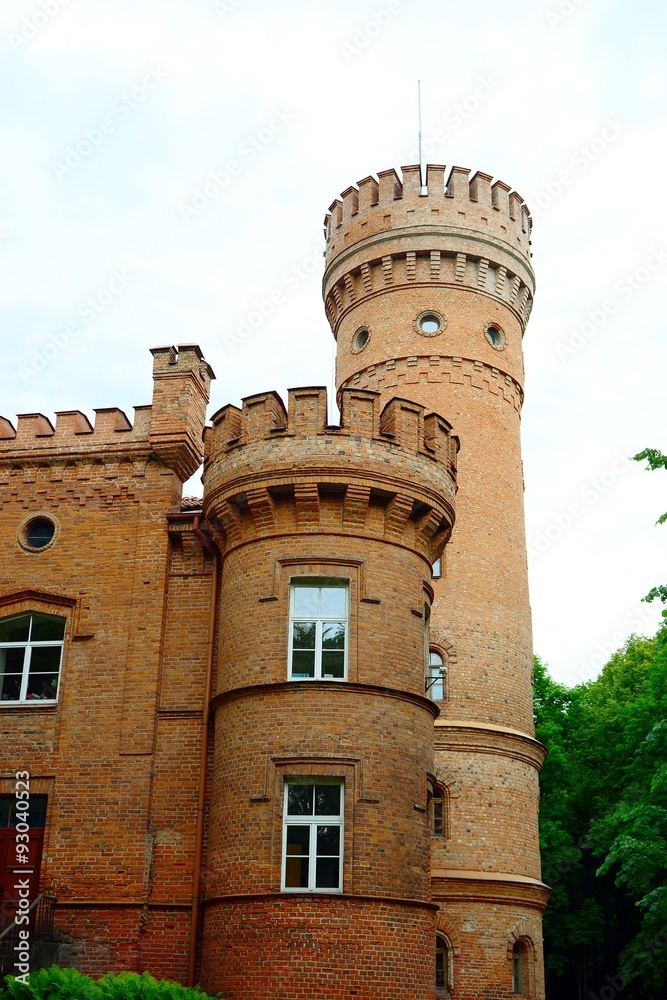 Raudone old red bricks castle ensemble on June 27, 2015