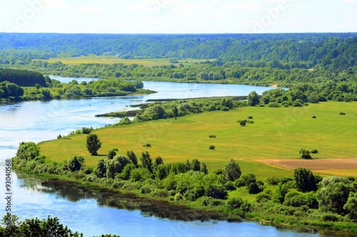 Nemunas river curve view from Vilkija church