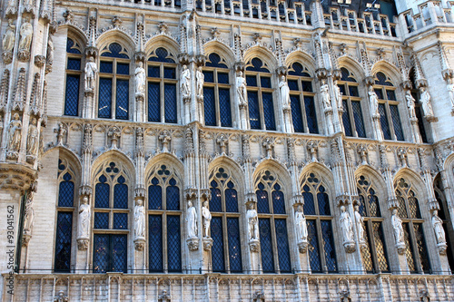 Bruxelles, Grand-Place, hôtel de ville, fenêtres, statues