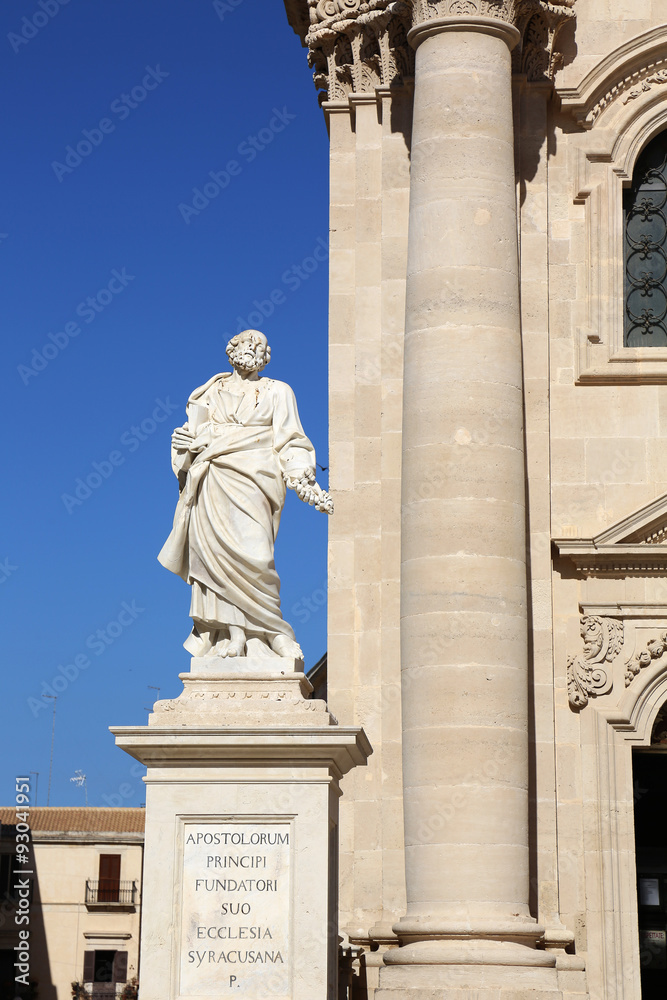 Statue of Saint Peter Ortygia Cathedral Sicily
