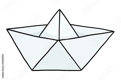 boat paper / cartoon vector and illustration, hand drawn style, isolated on white background.