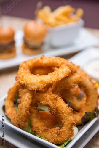 fried squid rings with vegetable