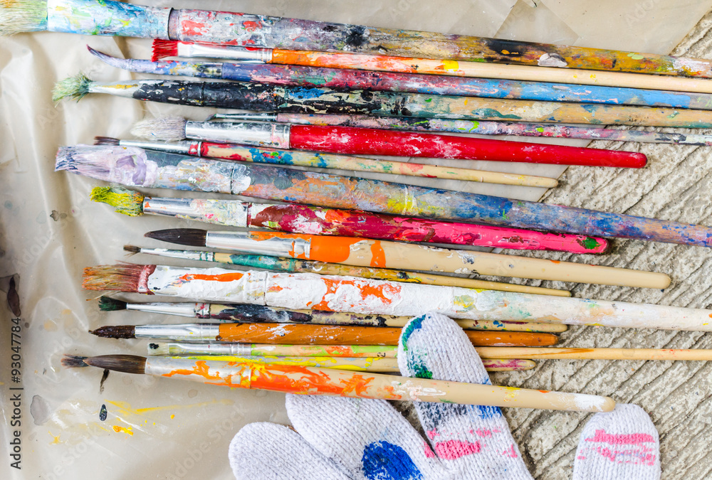 Fototapeta premium Dirty paintbrush