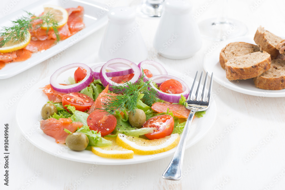 fresh salad with salted salmon fresh salad with salted salmon