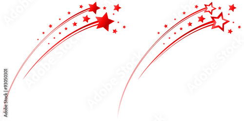 Grafische Sternschnuppen - Set, rot