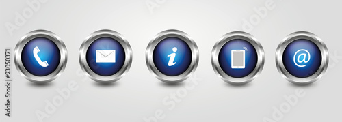 Set with blue light buttons and contact icons