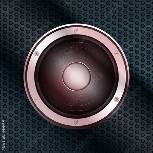 Loudspeaker over honeycomb metal plate