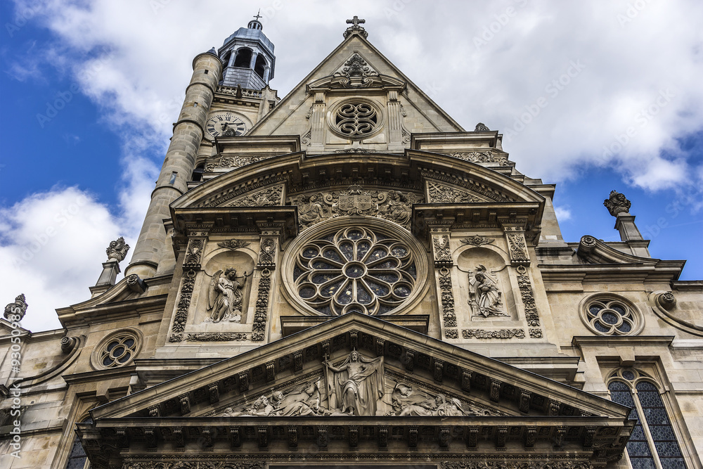 Saint-Etienne-du-Mont Church (1624) near Pantheon. Paris France.