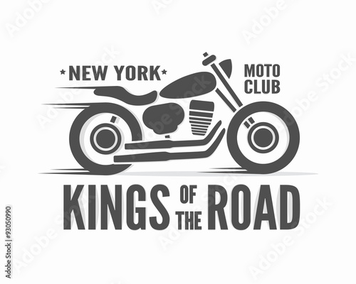 Kings of the Road vector typographic poster. Vintage motorcycle