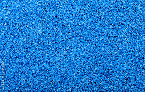 Blue sponge texture closeup background