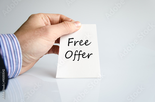 Free offer text concept