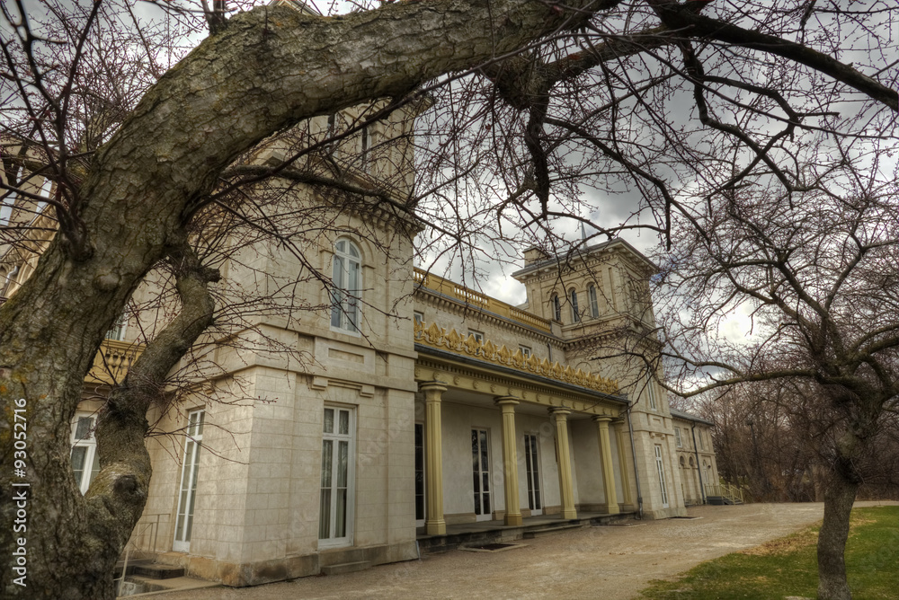 The rear of Dundurn Castle on a cloudy spring day. The rear of Dundurn Castle on a cloudy spring day.