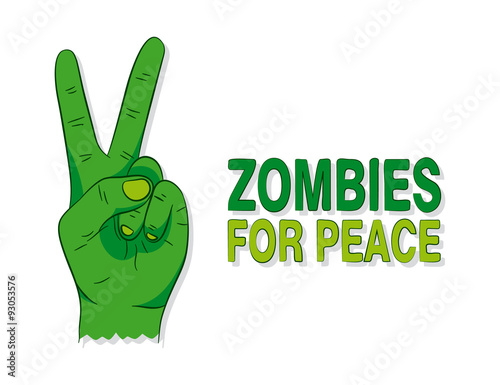 Cartoon of a green zombie hand 