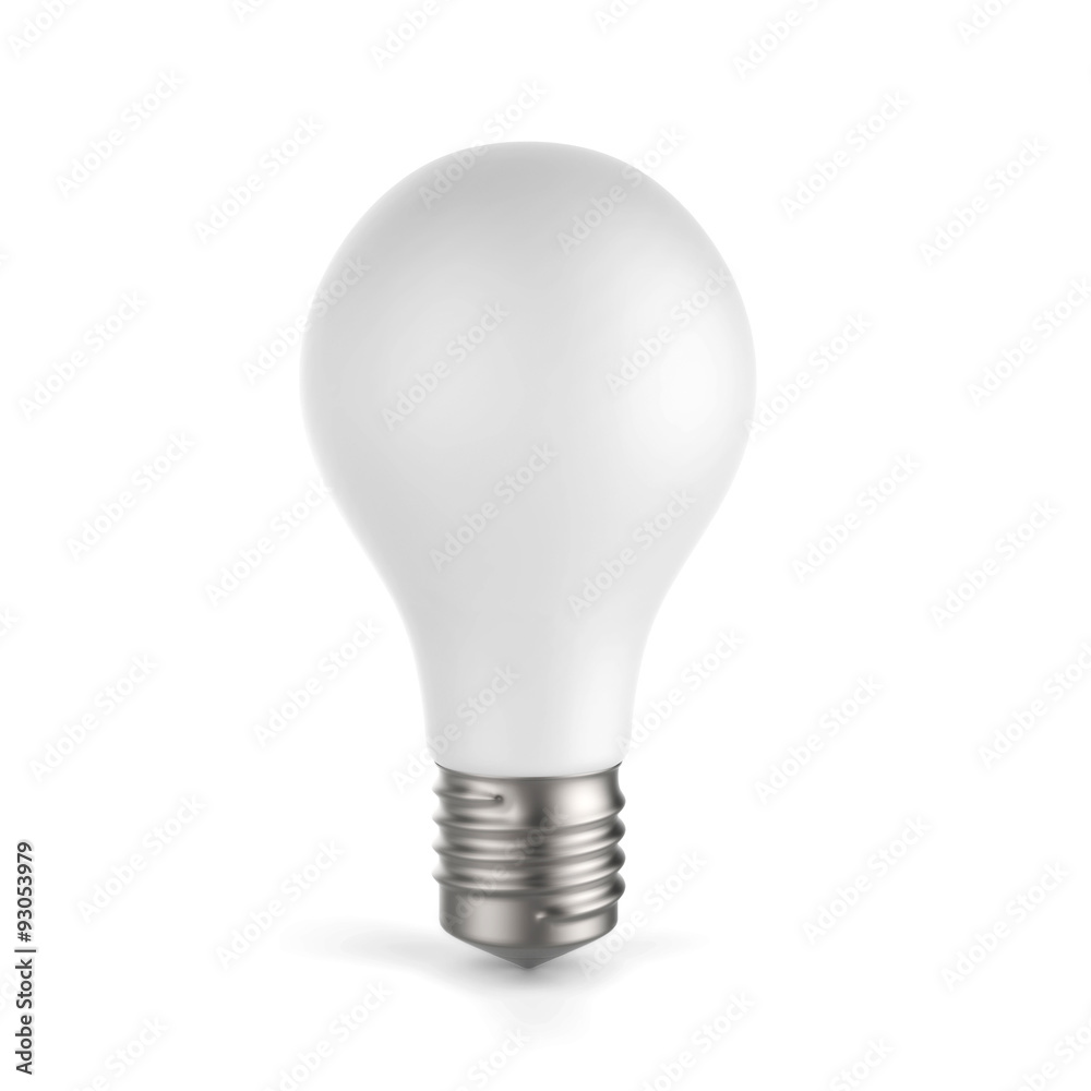 3d white blang light bulb, isolated on white background 3d white blang light bulb, isolated on white background