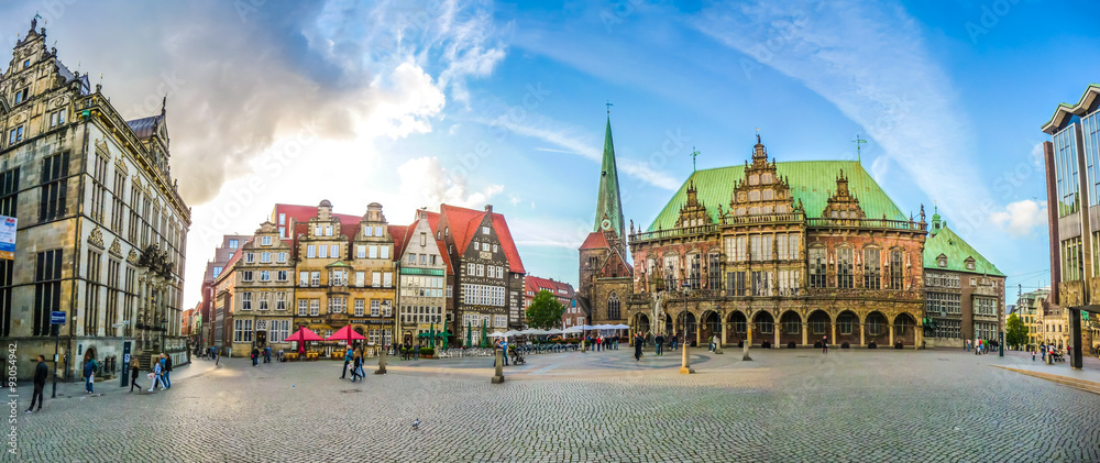 Famous Bremen Market Square in the Hanseatic City Bremen, Germany
