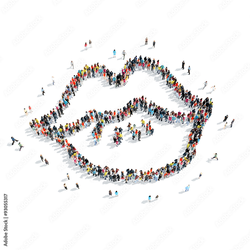 group  people  shape  lips
