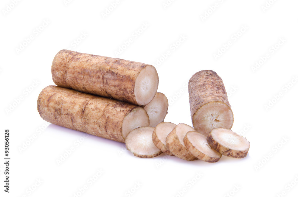 Fresh Burdock roots on white background Fresh Burdock roots on white background