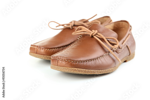 Fashion brown shoes isolated on a white