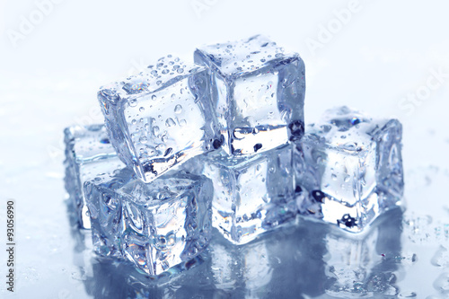 Ice cubes on white background