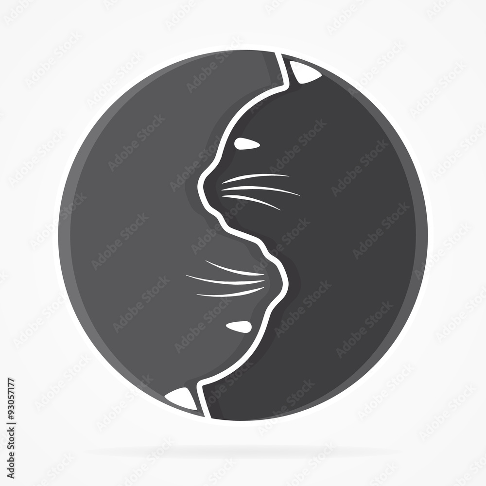 Vector yin yang cats logo 