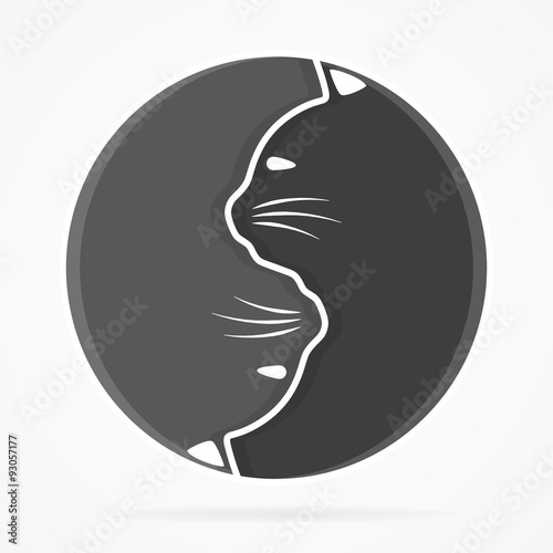 Vector yin yang cats logo 