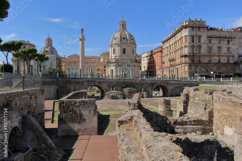 Beautiful view of the ruins of the forum of Trajan photo