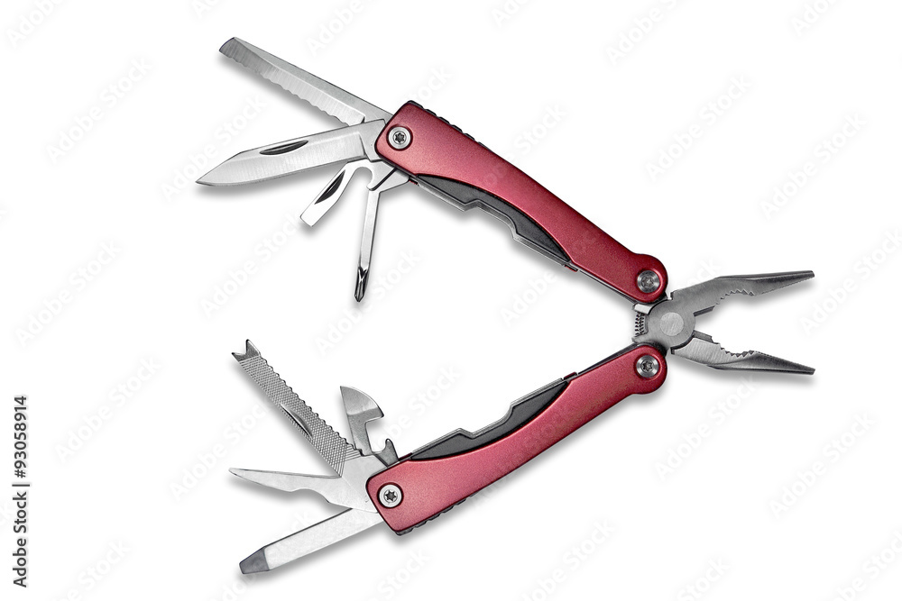 Multipurpose pliers on white background.