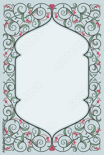 Decorative floral art frame in high quality details