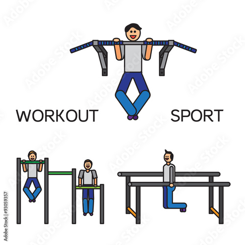 Sportman with sports equipment for street workout