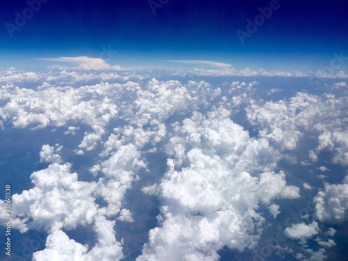 Beautiful aerial view of clouds in sky. 