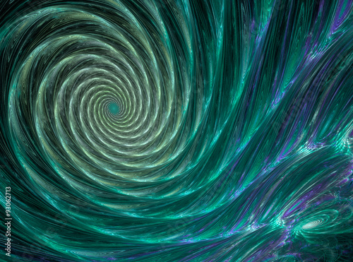 Abstract fractal turquoise spiral