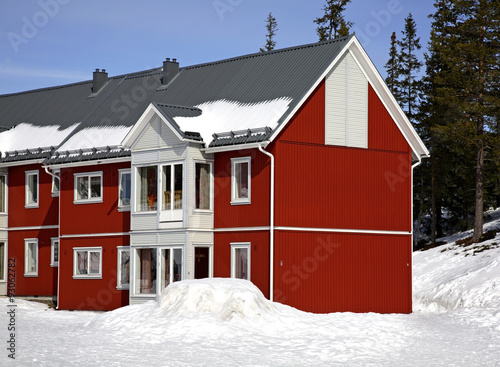 Building in Lindvallen. Salen. Dalarna county. Sweden photo