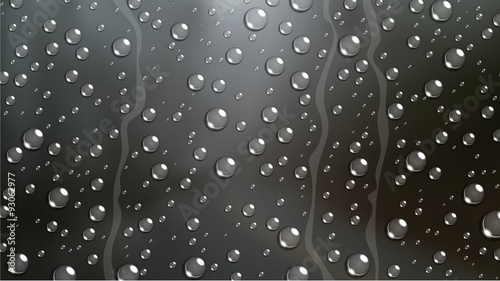Rain Drop on windshield car window with blurred nature