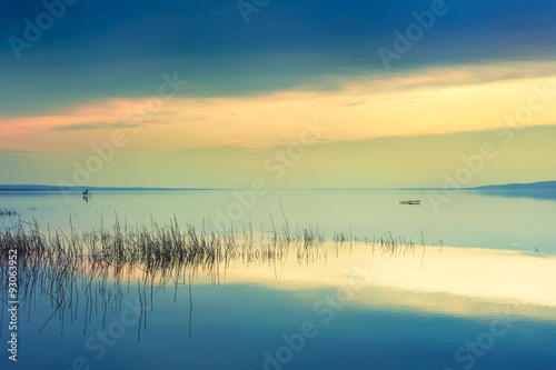 Beautiful sunset in lake Balaton