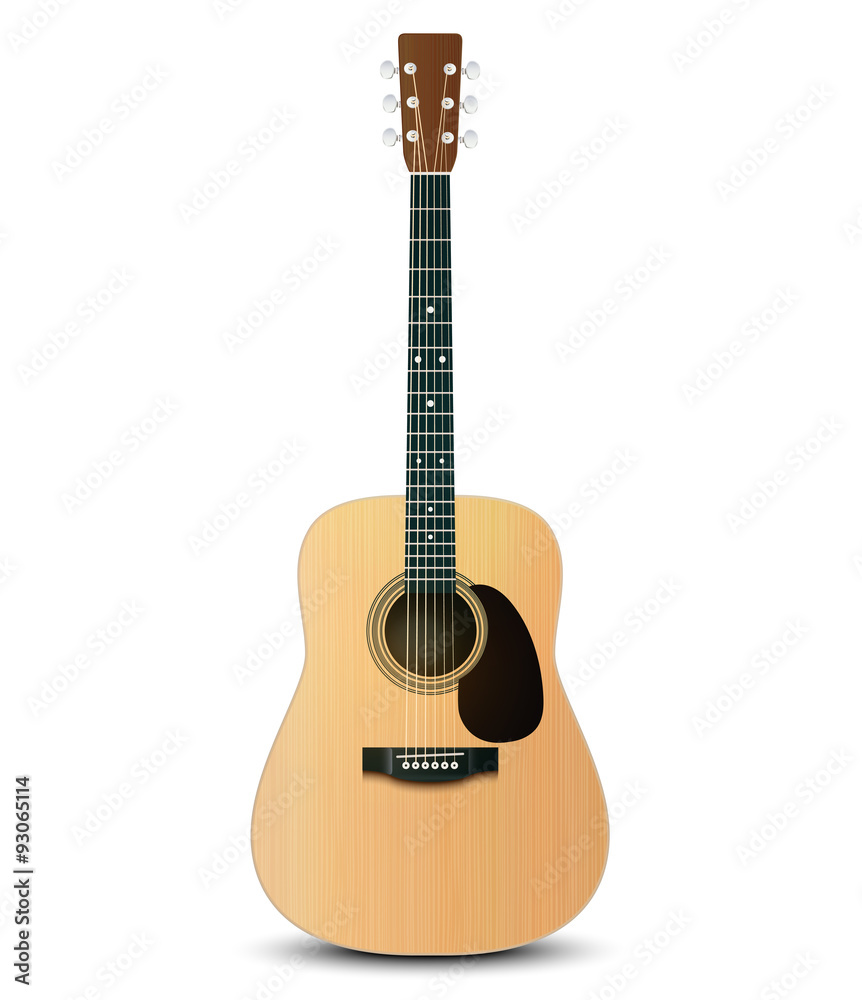 Fototapeta premium Vector illustration of realistic acoustic guitar
