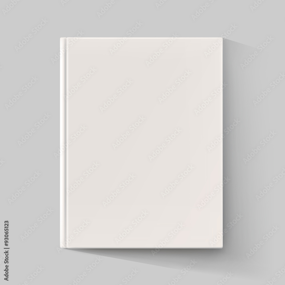 Fototapeta premium Blank book cover with long shadow. Vector illustration
