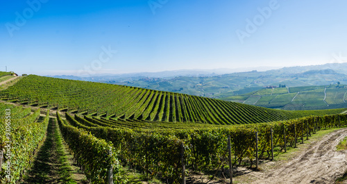 Panoramic view of the Langhe vineyards and hills in autumn © Giorgio Pulcini