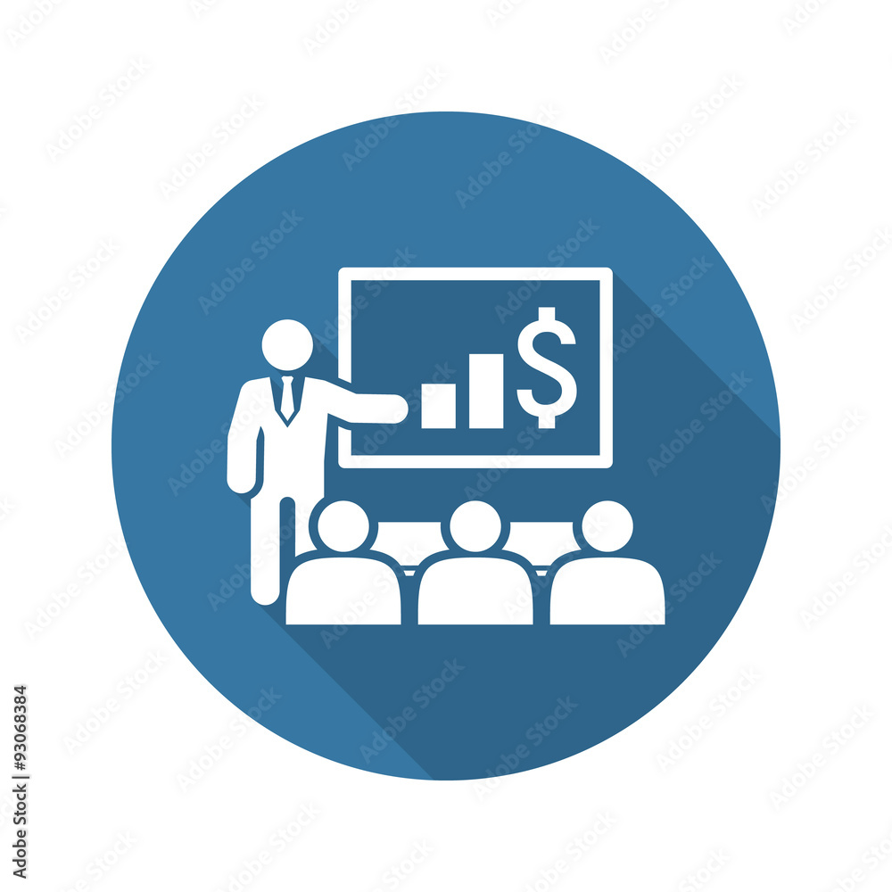 Presentation Icon. Business Concept. Flat Design. Presentation Icon. Business Concept. Flat Design.