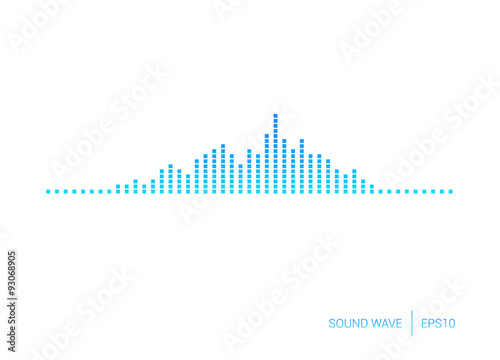 Sound Wave Blue Square Vector