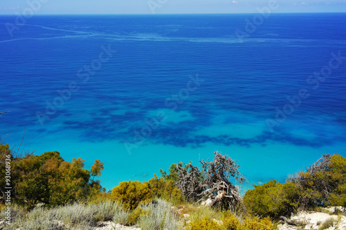 Amazing panorama of Kokkinos Vrachos Beach, Lefkada, Ionian Islands, Greece