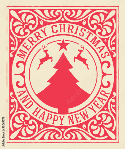 Christmas greeting card background. vintage ornament decoration