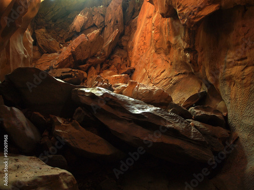 Sun beam in cave