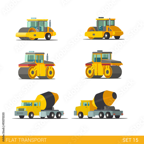 Cement mixer roller rink truck flat construction transport