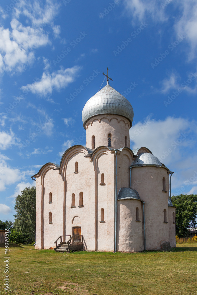 Old Orthodox Nereditsa Church in the vicinity Veliky Novgorod on a sunny summer day 