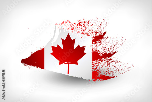 Brush painted flag of Canada