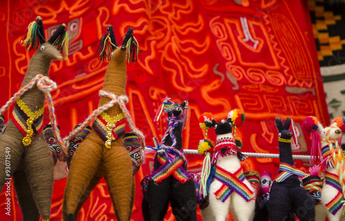 Llamas. Peruvian handicraft