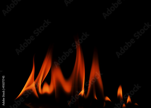 Fire concept Isolated on black backgrounds