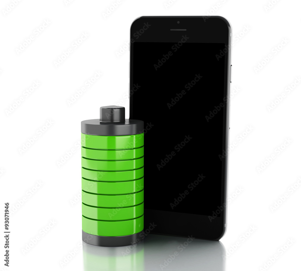 3d Smartphone and battery charge indicator 3d Smartphone and battery charge indicator